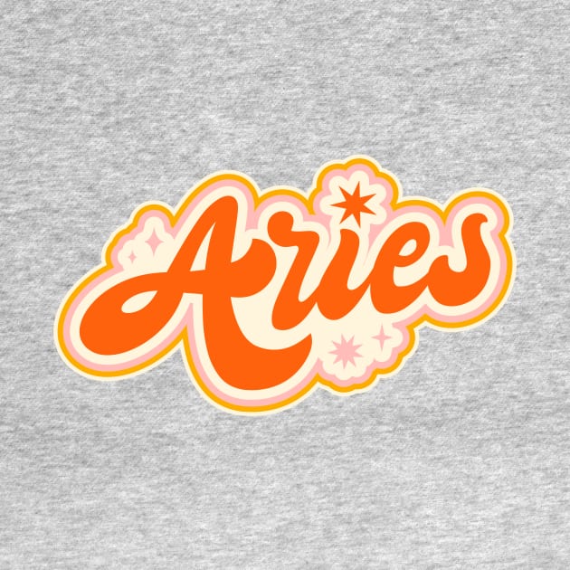 Retro Aries Horoscope Sign // Vintage Aries Zodiac Sign by SLAG_Creative